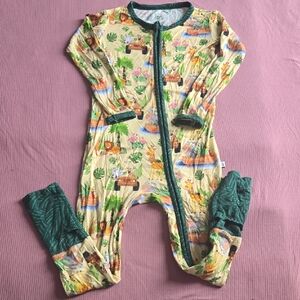Birdie Bean Bamboo Jungle Print Kids One Piece With Convertible Feet